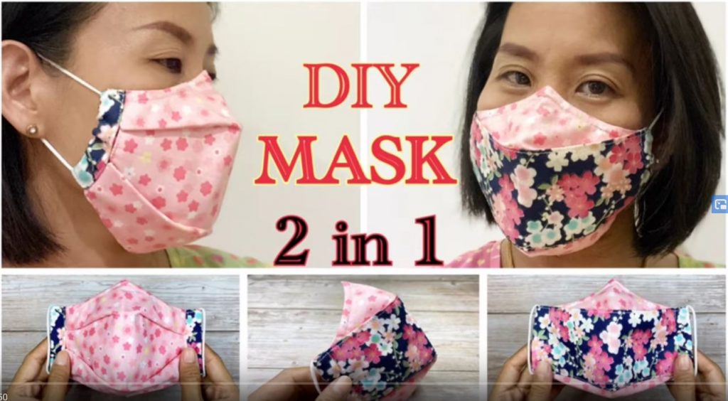 New Design Diy Face Mask 4 Layers 2 In 1 Easy To Breath And Filter Pocket And Nose Wire Removeable 8669
