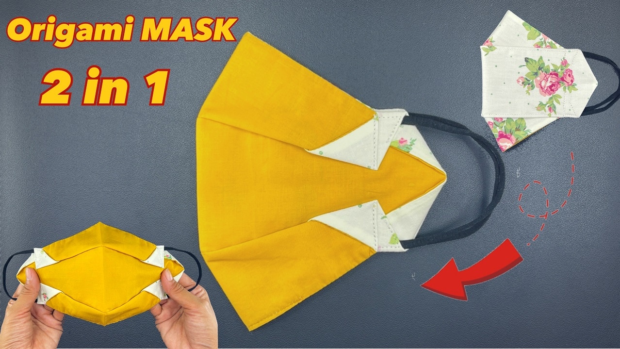  5 Minutes Fast And Easy To Make Origami 3D Mask Face Mask Sewing Tutorial No FOG ON GLASSES